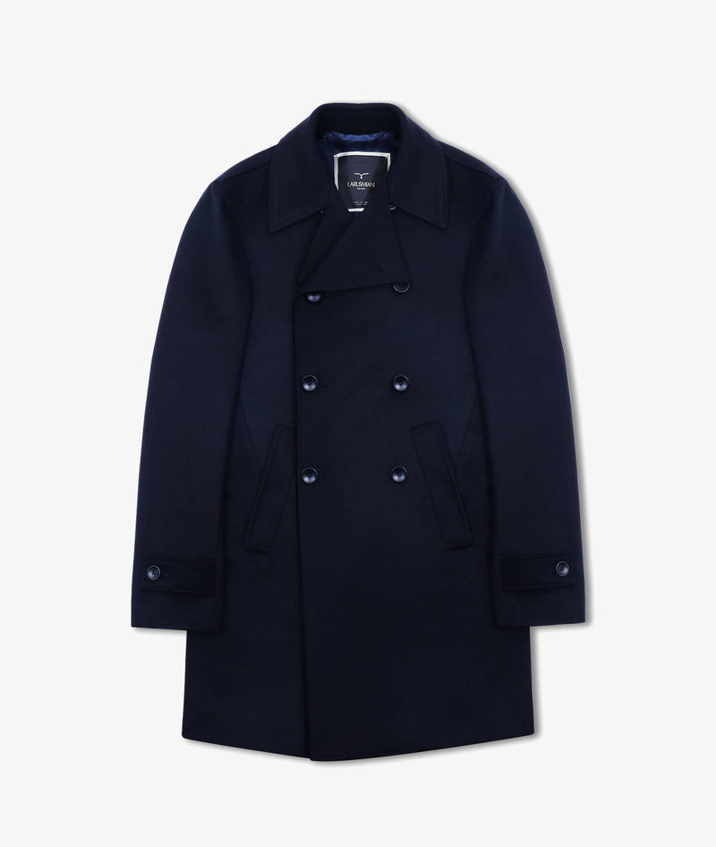 Peacoat in lana e cashmere Denali