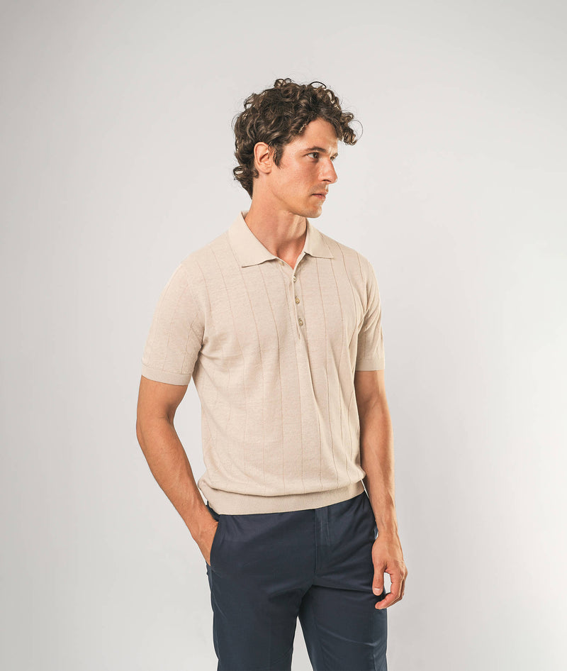 Polo in lino e cotone Saint Tropez