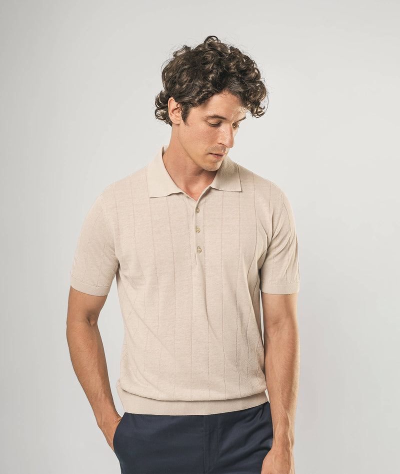 Polo in lino e cotone Saint Tropez